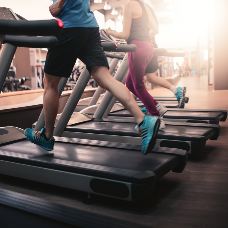 Man running on treadmill